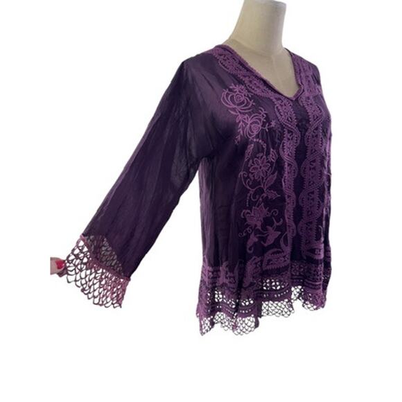 "Johhny Was" Assic, Embroidered ,Tunic Top, XS , Gypsy, Artsy, PLZ SEE PICS !! - Picture 2 of 13